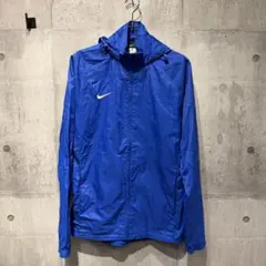 NIKE ナイロンジャケット M ブルー フード付き スウッシュ Y2K