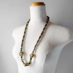 vintage ビーズ  デザインネックレス　ロングネックレス　ヴィンテージ