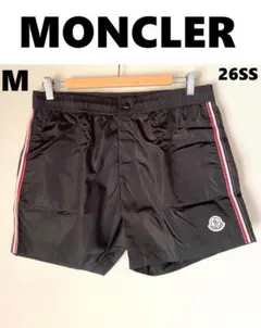 【新品】MONCLER モンクレール ロゴ スイムショーツ 水着 海パン 黒 Mのサムネイル