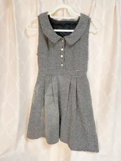 【新品未使用】LIZ LISAリズリサ系丸襟千鳥格子柄ワンピースLサイズ秋物冬物