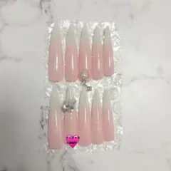 韓国　ギャル　ネイルチップ　ネイル　ロング　スナ系　量産型　y2k ワンホン