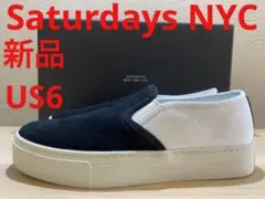 新品 Saturdays NYC レザースニーカー スエード キャンバスのサムネイル