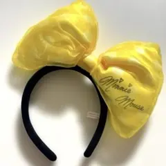 ディズニー　水玉カチューシャ　ミニーマウス　イエロー