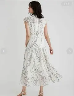 FRAY I.D シフォンプリーツプリントワンピース