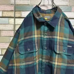 エディーバウアー　長袖シャツ　ワンポイントロゴ　チェック