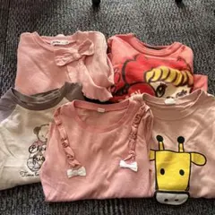 長袖ロンT、トレーナーセット ピンク系 110センチ