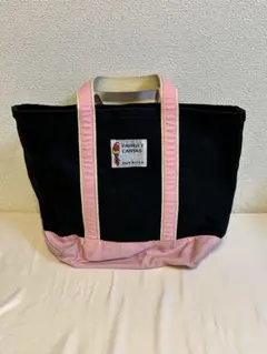 BARBERT CANVAS トートバッグ 黒/ピンク