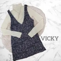 VICKY 膝上 ワンピース ジャンパースカート ミニワンピのサムネイル