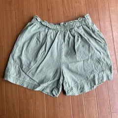 ユニクロ　リネンブレンドイージーショートパンツ150 カーキ　オリーブ　グリーン