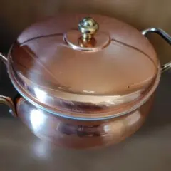 新光金属 copper100 銅製片手鍋 木製ハンドル付き 14cm - メルカリ