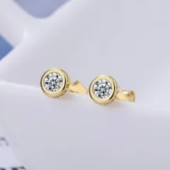 一粒ピアス（ゴールド）シルバー925 金色 上品 キレイめ No118