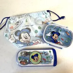 【値下げ】ディズニーリゾート　ミッキー　ランチボックス　弁当箱　カラトリーセット
