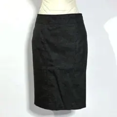 【美品】 Pinky&Dianne ウール混 膝丈スカート グレー タイト/38