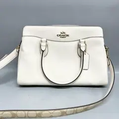 極美品 COACH ダーシーキャリオール 2way ハンドバッグ ホワイト
