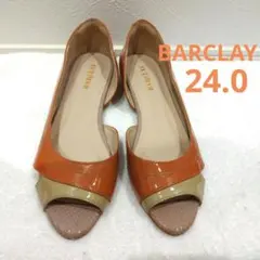 【SALE】BARCLAY オープントゥ フラットシューズ　24cmのサムネイル