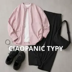 CIAOPANIC TYPY テックリネン バンドカラーシャツ ピンク M 美品