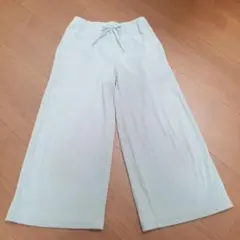 【GU】リブワイドパンツ　ライトブルー　120センチのサムネイル