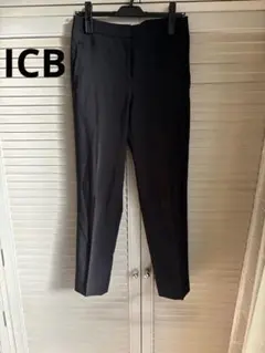 ICB黒 きれいめスリムフィット パンツ11号