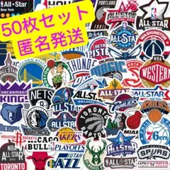 NBA チームロゴ　シール　ステッカー　PVC防水ステッカー50枚セット