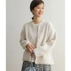 【美品】DOORS キルトノーカラージャケット アイボリー