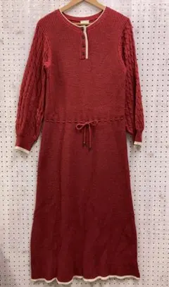 LEBECCA boutique レトロ カントリー古着 ロングニットワンピース