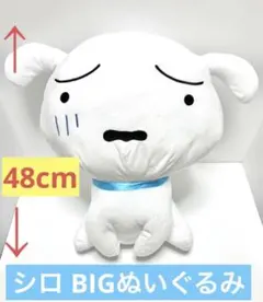 シロ　クレヨンしんちゃん　お座りキュートBIGぬいぐるみ　< 困り顔 > 新品