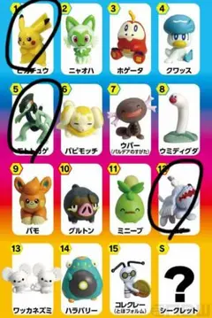 ポケモンチョコエッグ ピカチュウ、モトトカゲ、ボチ