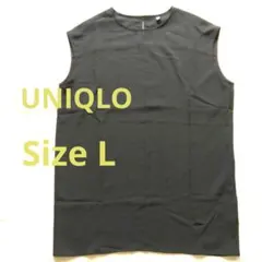 UNIQLO ユニクロ ドレープフレンチスリーブチュニック Lサイズ 黒色のサムネイル