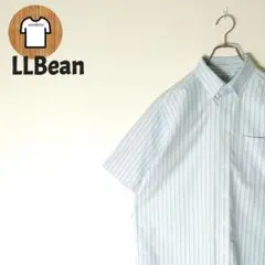 LLBean 半袖シャツ L オックスフォード生地 ストライプ柄 A817のサムネイル