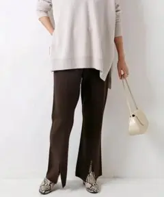 (K09146) Spick＆Span ミラノリブスリットパンツ