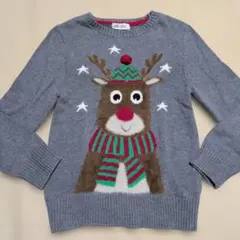 H＆M クリスマス トナカイ ニット セーター 6-8Y 122/128 グレー