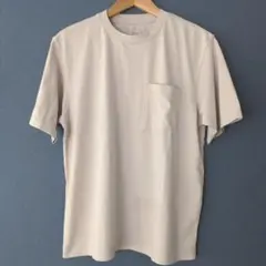 未使用 無印良品 接触冷感クルーネック半袖Tシャツポケット付き ライトグレーのサムネイル