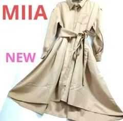NEW・未使用☘MIIA・ミーア★レディースシャツワンピース★フレア・スカート