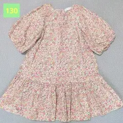 ZARAフラワープリントバルーン袖ワンピース 7 122センチ