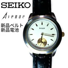 【美品】SEIKO Avenue スモセコ 新品ベルト 新品電池 稼働品 1BP