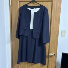 ネイビー ツイード風 セットアップ