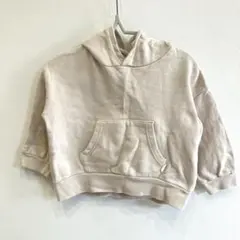 美品　ミニ丈　パーカー　ベージュ トレーナー　サイズ100cm