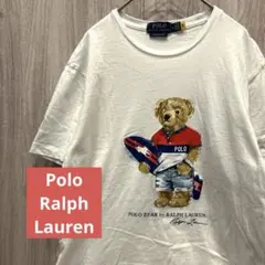 【美品】Polo Ralph Lauren 高級半袖Tシャツ ポロベア 古着 M