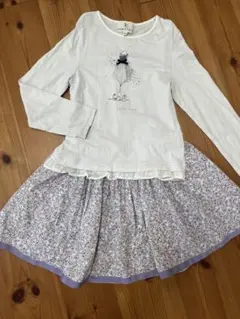 組曲　キッズ　130 トップス&スカート