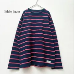 エディーバウアー ロンT ボーダー 【M】 紺色 ピンク y2k シティーボーイ
