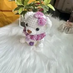 編みぐるみ　キーホルダー　リボンチャーム　編み物