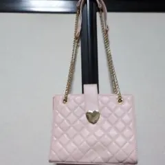 ショルダーバックナイスクラップ　キルティングピンクショルダーバッグかわいい