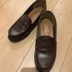 ダークブラウン ローファー 合成皮