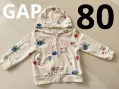美品 GAP 花柄ジップアップパーカー 80cm