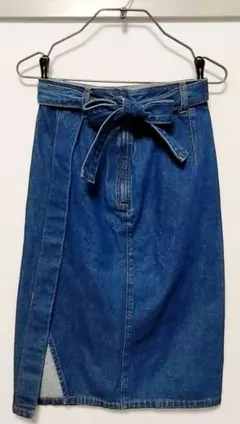 【新品タグ付】GU ジーユー デニムラップスカートMQ 66BLUE Sサイズ
