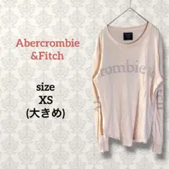 アバクロンビー【XS】英字ロゴ長袖Tシャツ ピンク ロンT コットン カジュアルのサムネイル