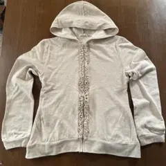 イトキン　フリル付き ベージュパーカー　サイズ38