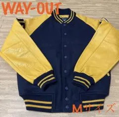 WAY-OUT ウェイアウト　スタジャン　革ジャン　ブルゾン　Mサイズ　古着