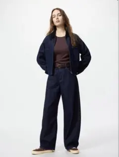 ユニクロ バギーカーブジーンズ 27 NAVY