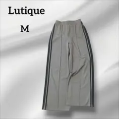 ルティーク　カジュアルパンツ　ストライプデザイン ブラウン系 センタープレス　M
